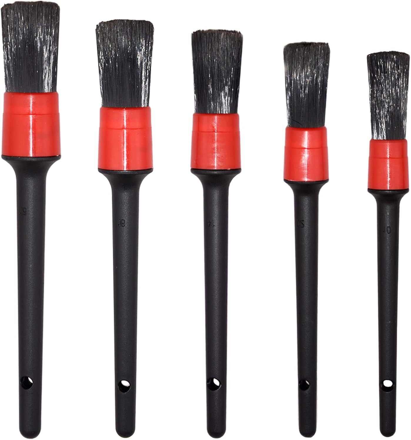 Detailing Brush Set -5 Different Sizes Premium Natural Boar Hair Mixed Fiber