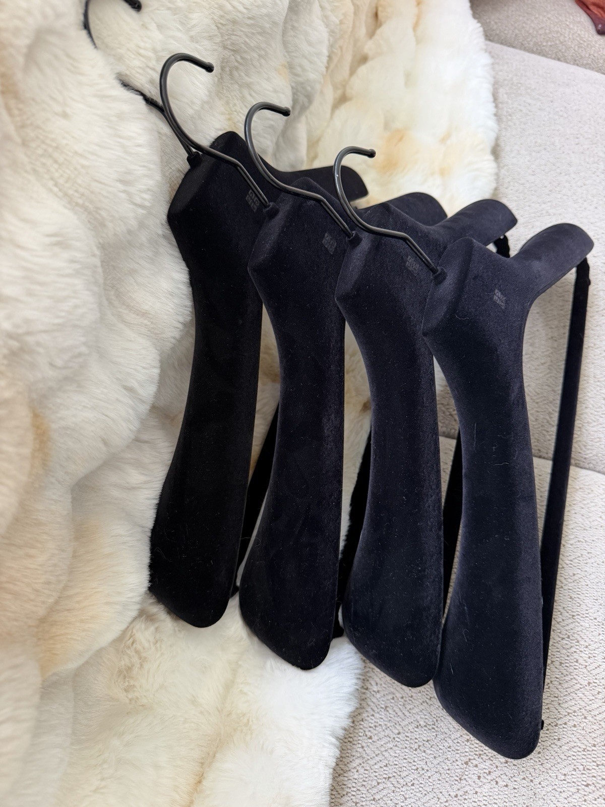 GIVENCHY 15 1/2″ Black Velvet Suit Jacket HANGERS SET 4