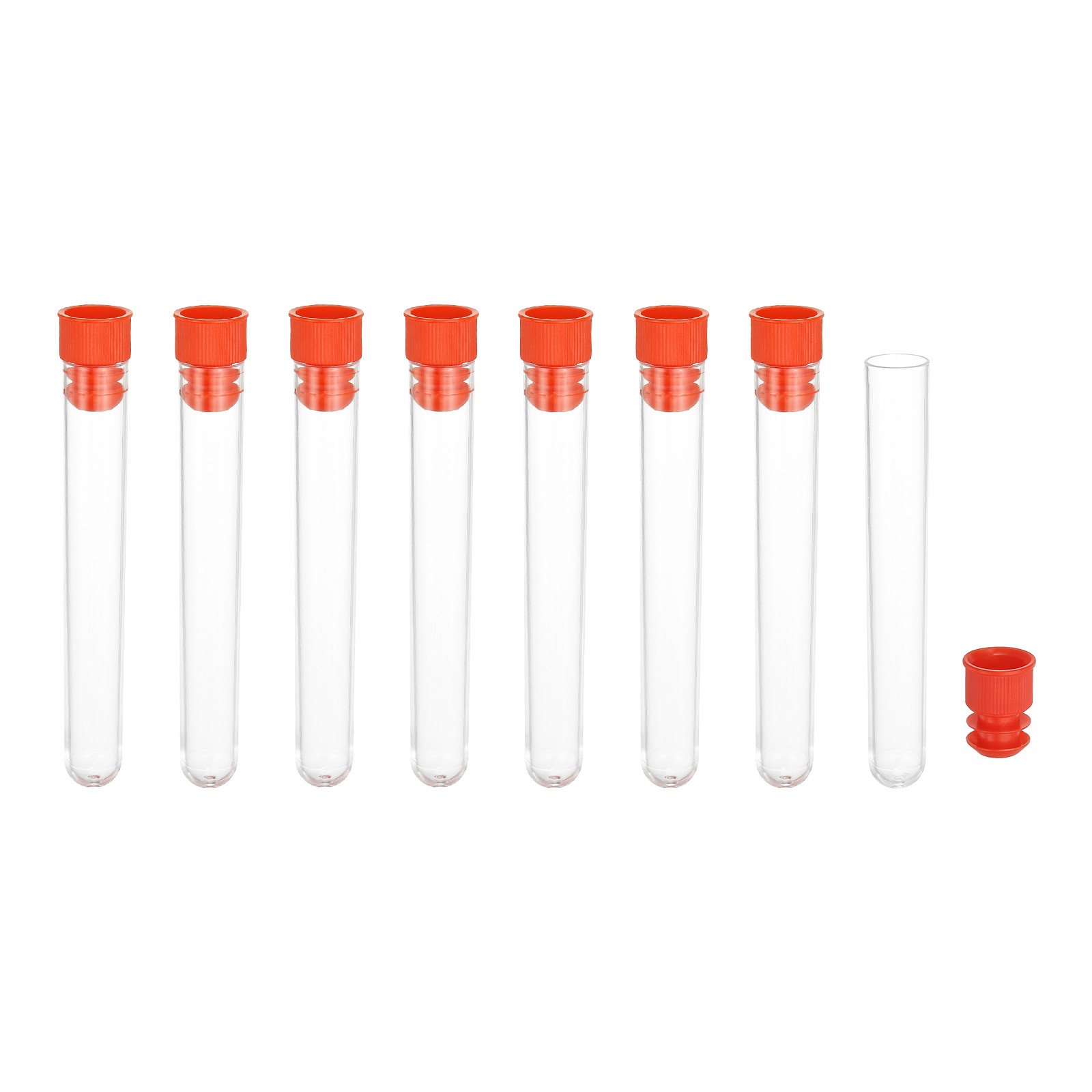 3.9″ Length Plastic Sewing Needle Storage Holder, 8 Pcs Clear Pin Tube Red