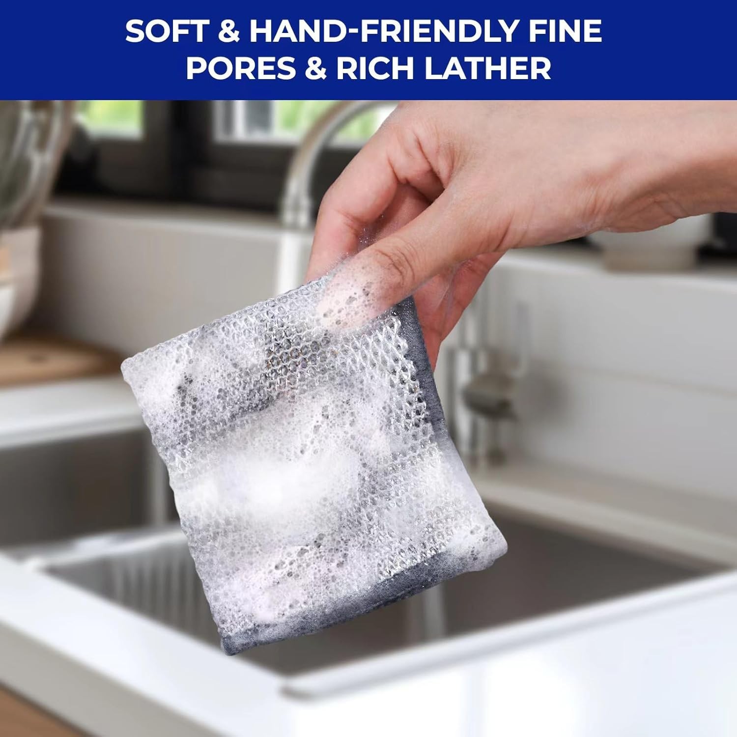 12PK 3-Layer Non-Scratch Wire Dishcloths, 7.87 x 7.87 in | metal scrubber,wet &