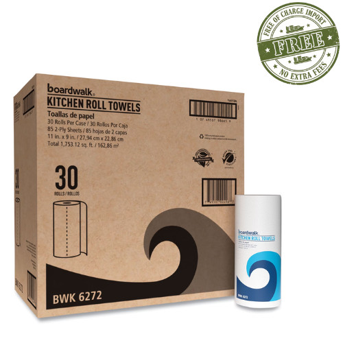 Boardwalk Kitchen Roll Towel,30 Rolls/Carton,85 Sheets/Roll, 2-ply, 11 x 9,White