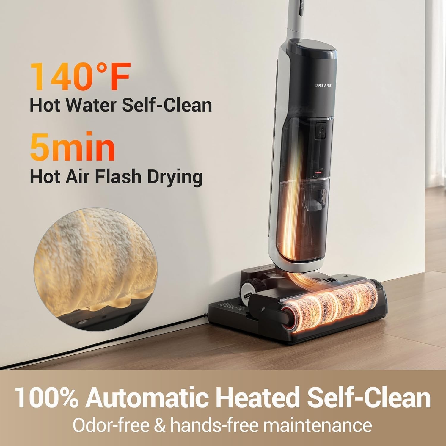 DREAME H14 Pro Wet Dry Vacuum Cleaner, 180° Lie-Flat Vacuum Mop, 140°F Washing