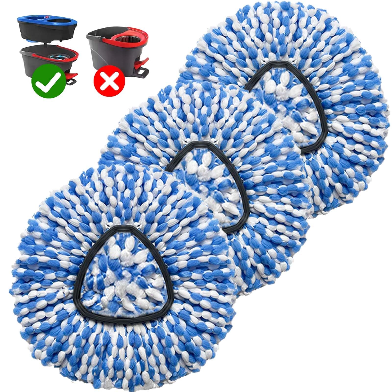 Fluffy Mop Refills 3 Pack, OCeda Spin Mop Replacement Heads, Blue