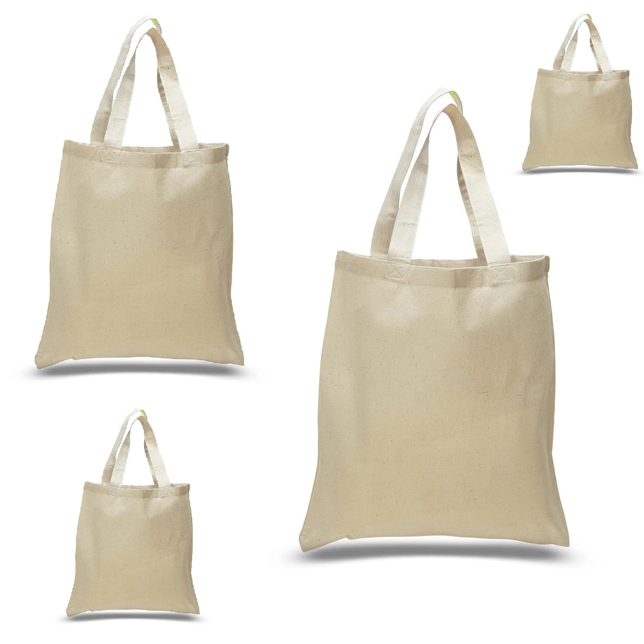 4 Blank Natural Beige Color Canvas Tote Bags Plain Bag Canvas Eco Friendly Reuse