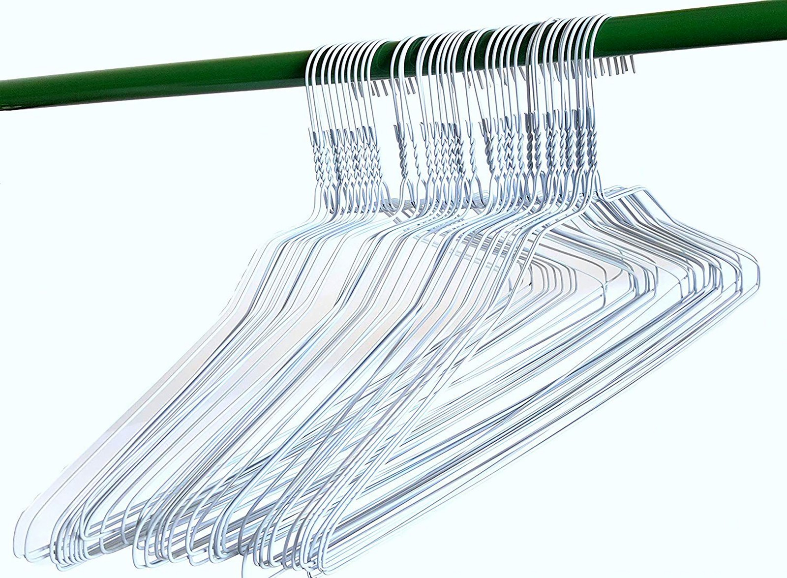 100 Shirt Wire Hangers Bulk 18 inches White 14.5 Gauge [NEW] Box of 100