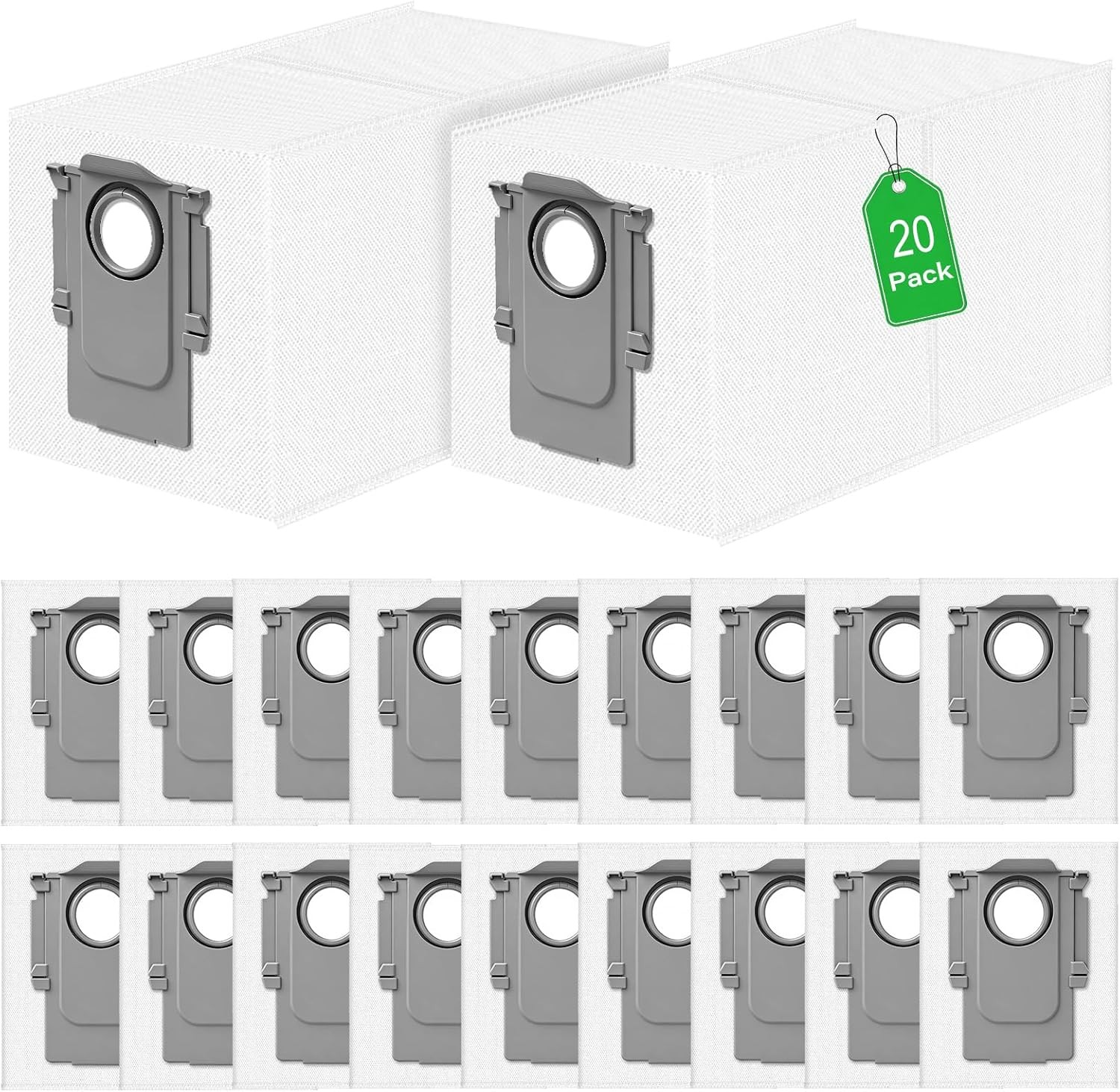 20 Pack Dust Bags Replacement for Roborock QRevo QV 35A Qrevo S5V Saros 10 10R