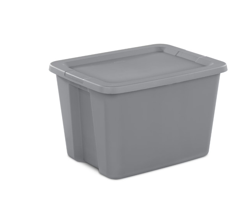 2 Pack 18 Gallon Storage Bins Plastic Container w Lid Gray Stackable Tote