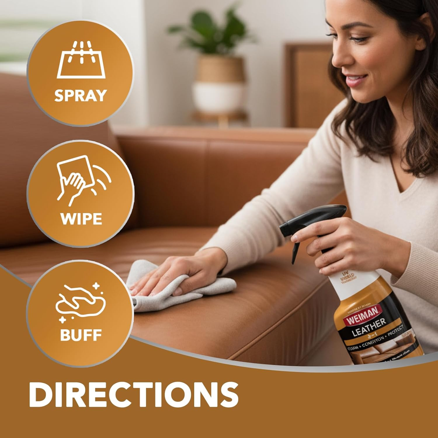 Weiman Leather Cleaner and Conditioner for Furniture – 12 Ounce – 2 Pack – Ultra