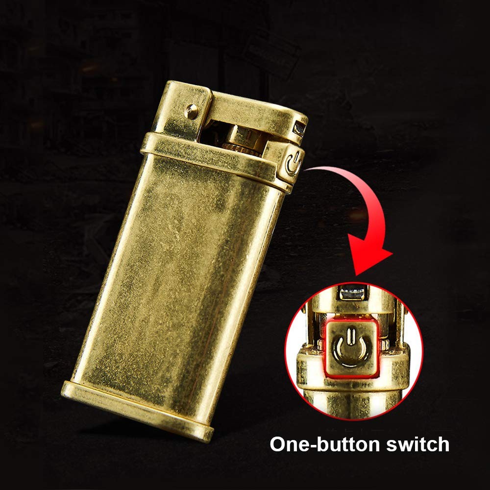 Laicengo Vintage Trench Lighter Kerosene Copper 1 Count (Pack of 1), Gold