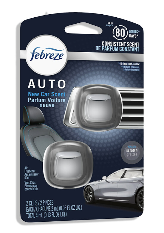 FebrezeCar Vent Clip Air Freshener for Up to 30 Days Freshness, 1 Clip, New Car