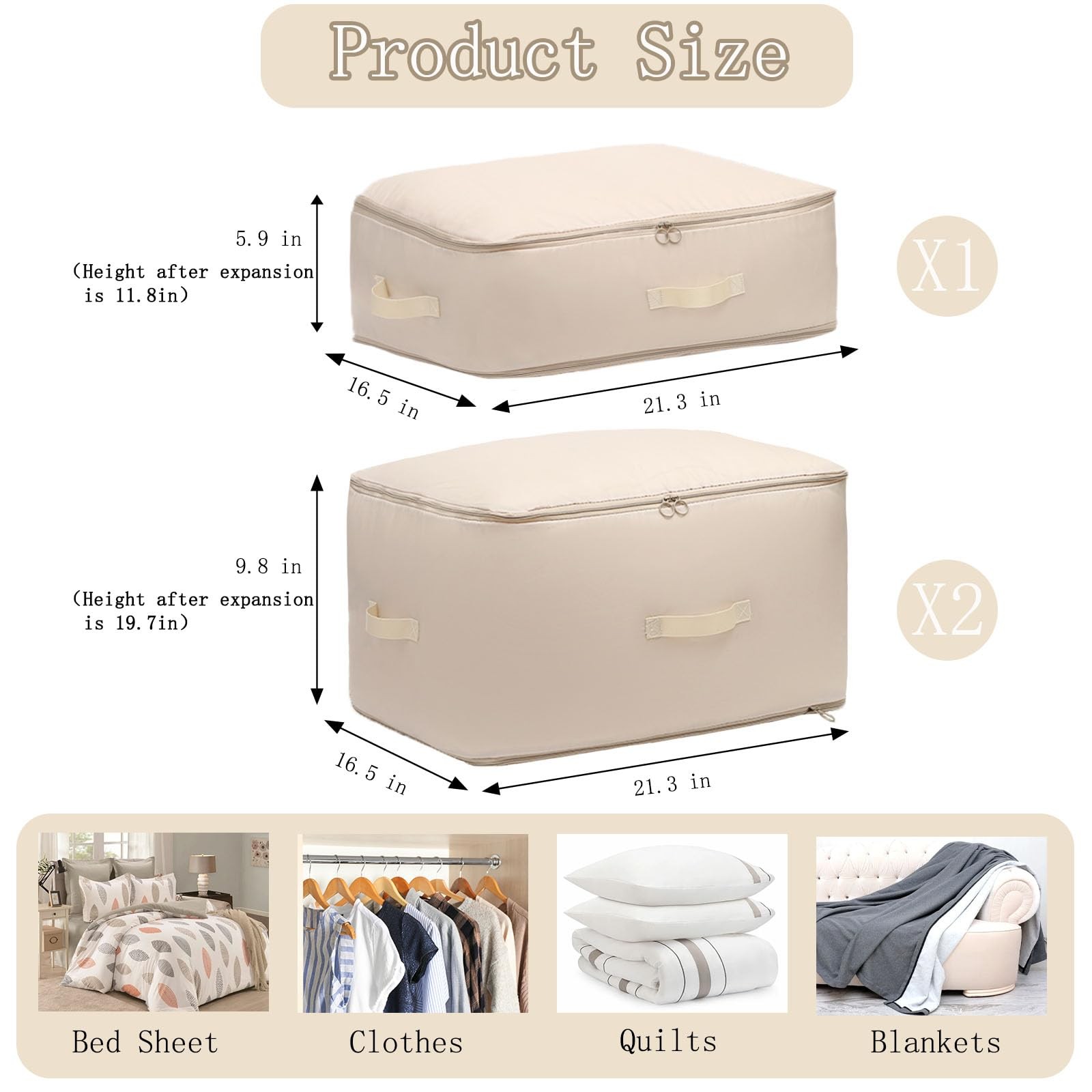 3 PCS Ultra Space Saving Self Compression Organizer, 2025 NEW Comforter Stora…
