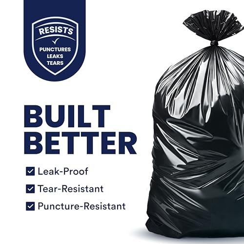 55-60 Gallon Trash Bags │ 1.0 Mil │ Black Heavy Duty Garbage Can 1.0 mil.