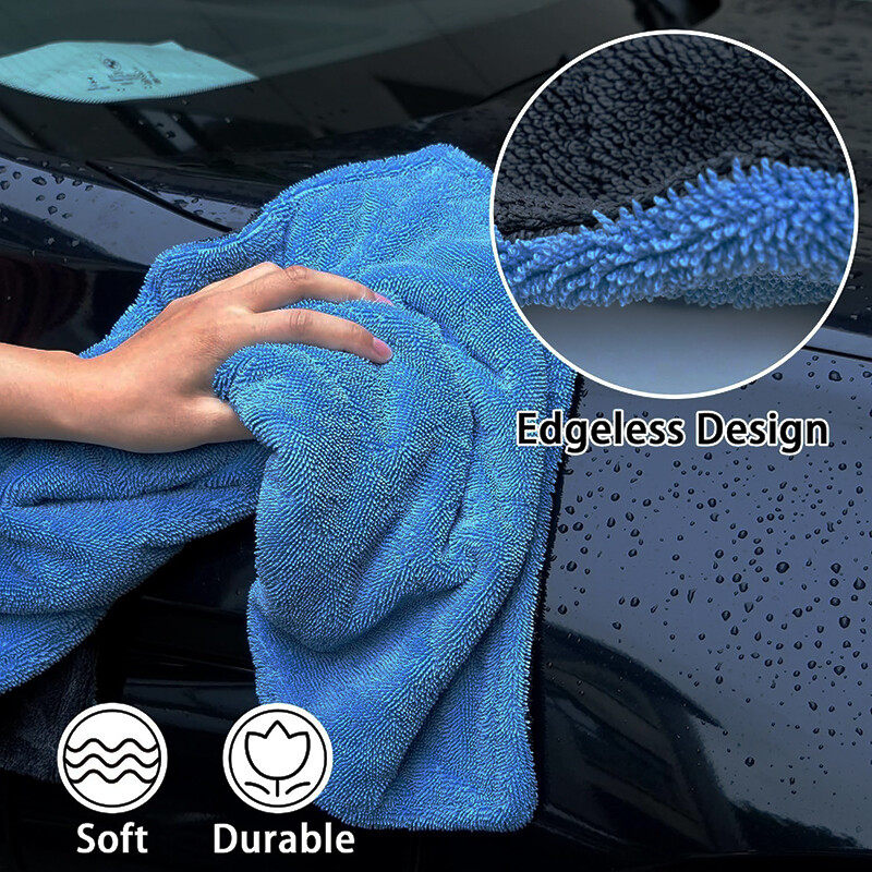 Water Absorbing Car Wash Microfiber Drying Towel Twisted Loop 24 x 16″ 1200GSM