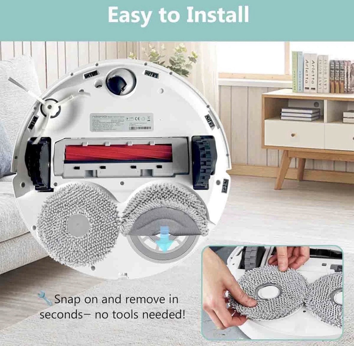 Microfiber Mop Cloths for roborock Q Revo, Qrevo MaxV Robot Vacuum Cleaner