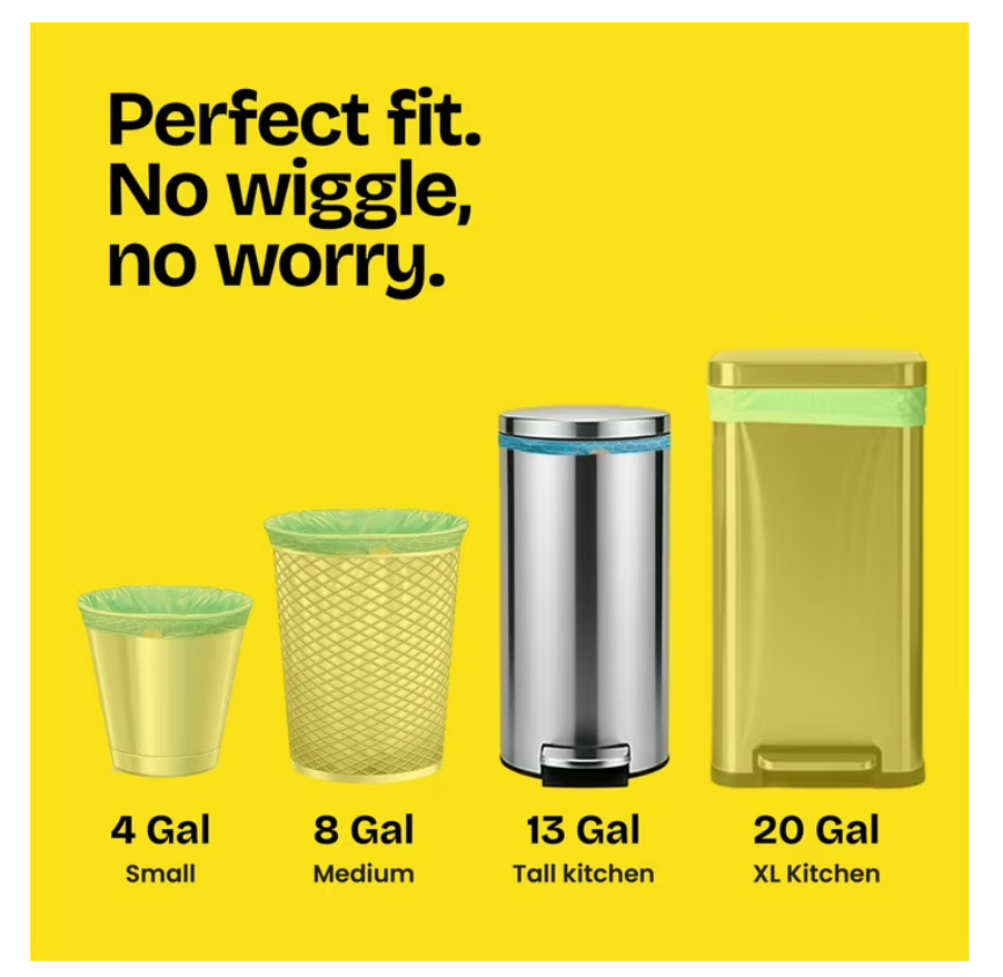 Glad ForceFlex MaxStrength Tall Kitchen Drawstring Trash Bags, 13 Gallon, Bahama
