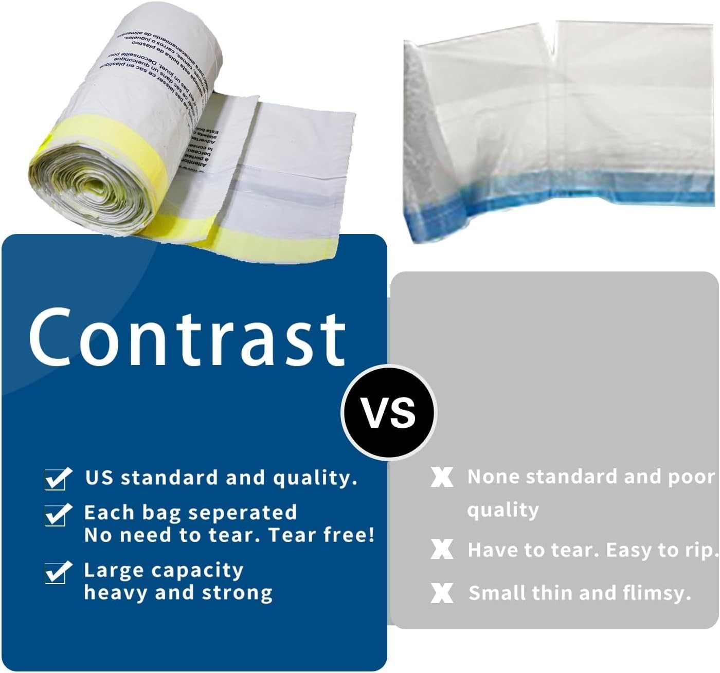 Large Trash Bags, Big Tall Heavy Duty 21 Gallon Drawstring Trash Bags 1.0 MIL 30