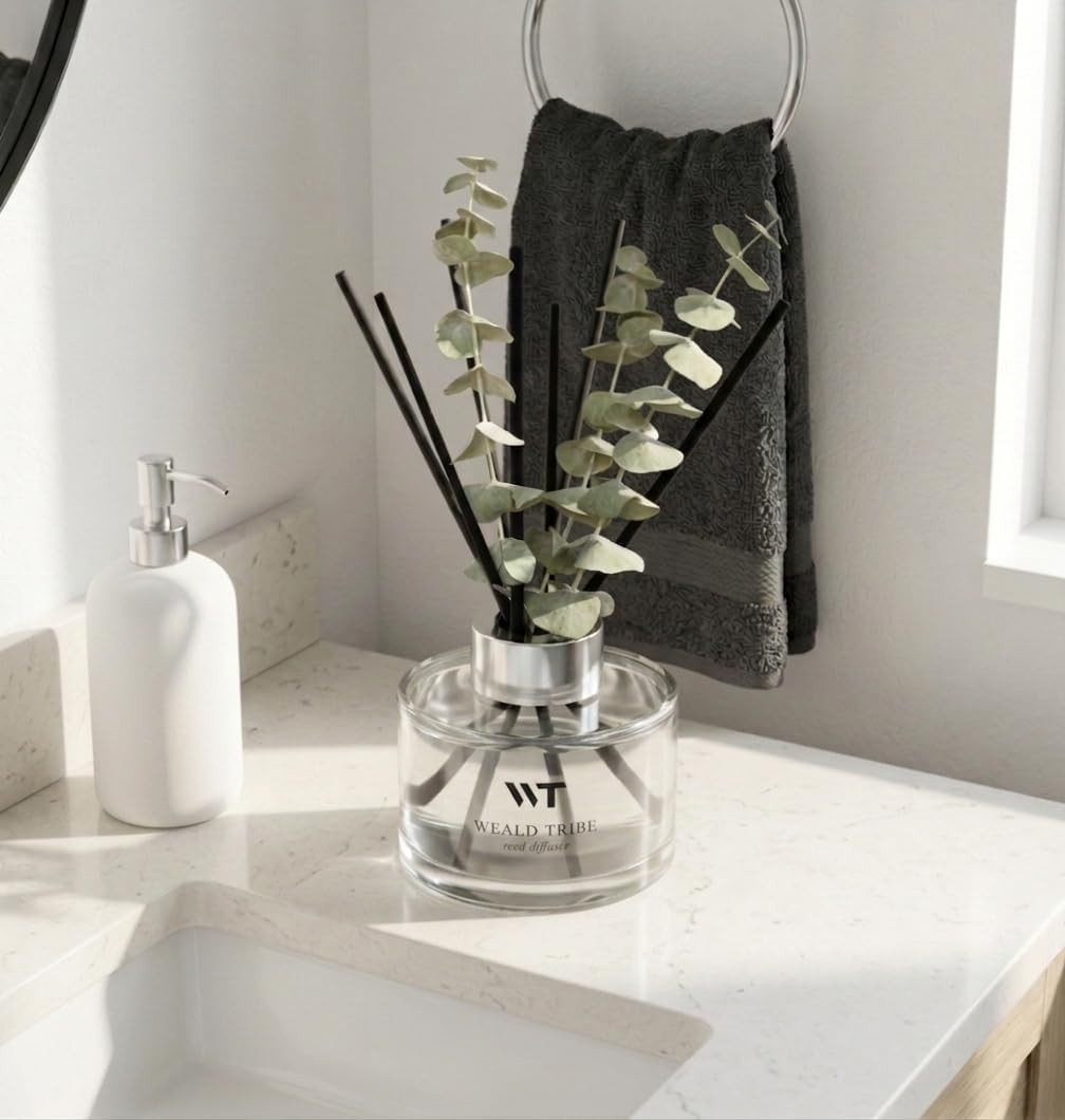 Wild Eucalyptus Mint Flower Reed Diffuser Set for Home Decor & Gifts