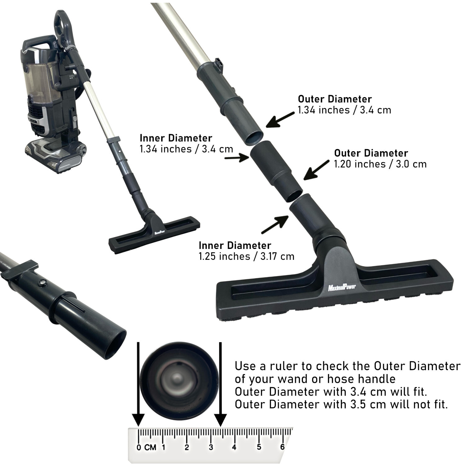 Replacement 12″ Vacuum Attachment 360 Floor Brush Tool for Shark Vacuum