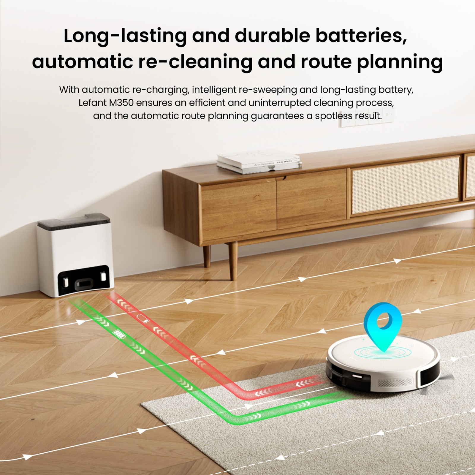 Lefant M350L 6000Pa Robot Vacuum Cleaner Self-Emptying Robotic Vacuum and Mop