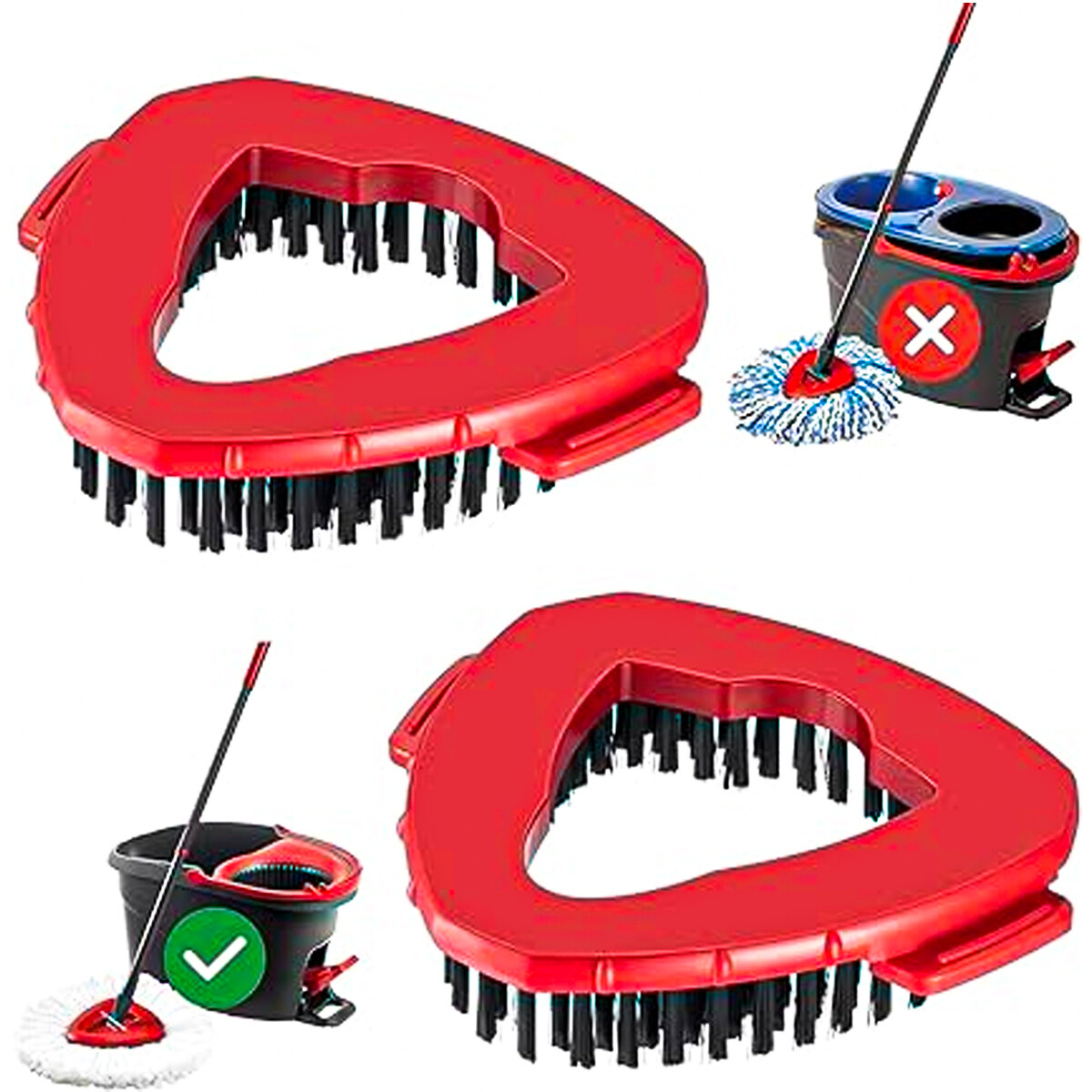 Scrub Brush, 1-4 Pack Spin Mop Scrub Brush Head Compatible for O Cedar Easywring