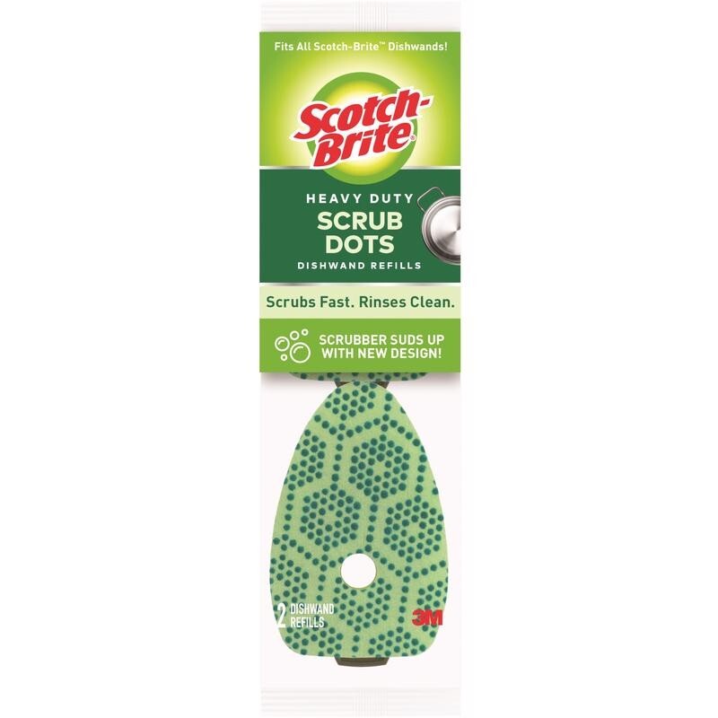 Scotch-Brite Heavy Duty Sponge Refill For Dishwand 1.65 in. L 2 pk Antibacterial