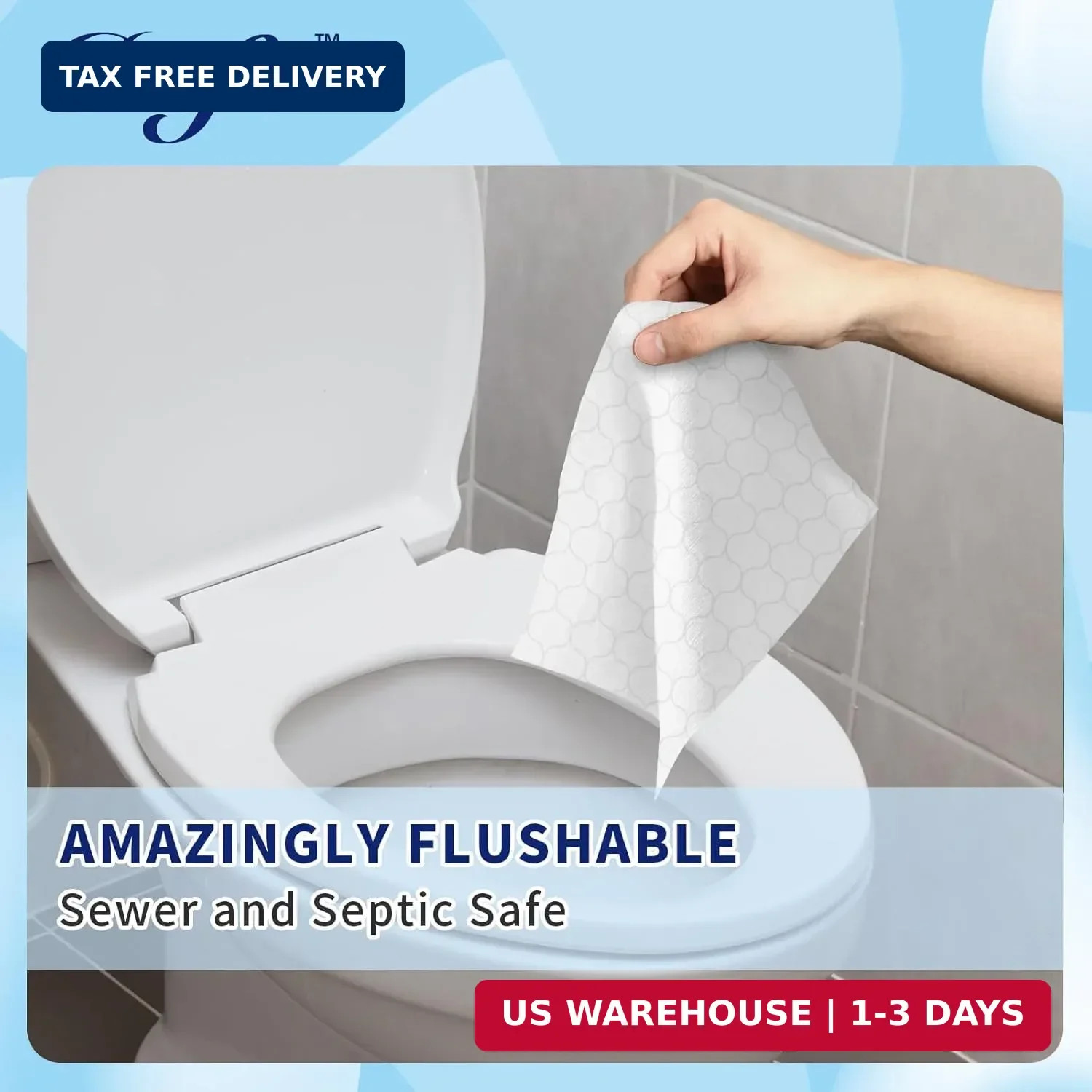 DAFI Flushable Wipes for Adult Wet Wipes, Total 300 Unscented Toilet Wipes Flush
