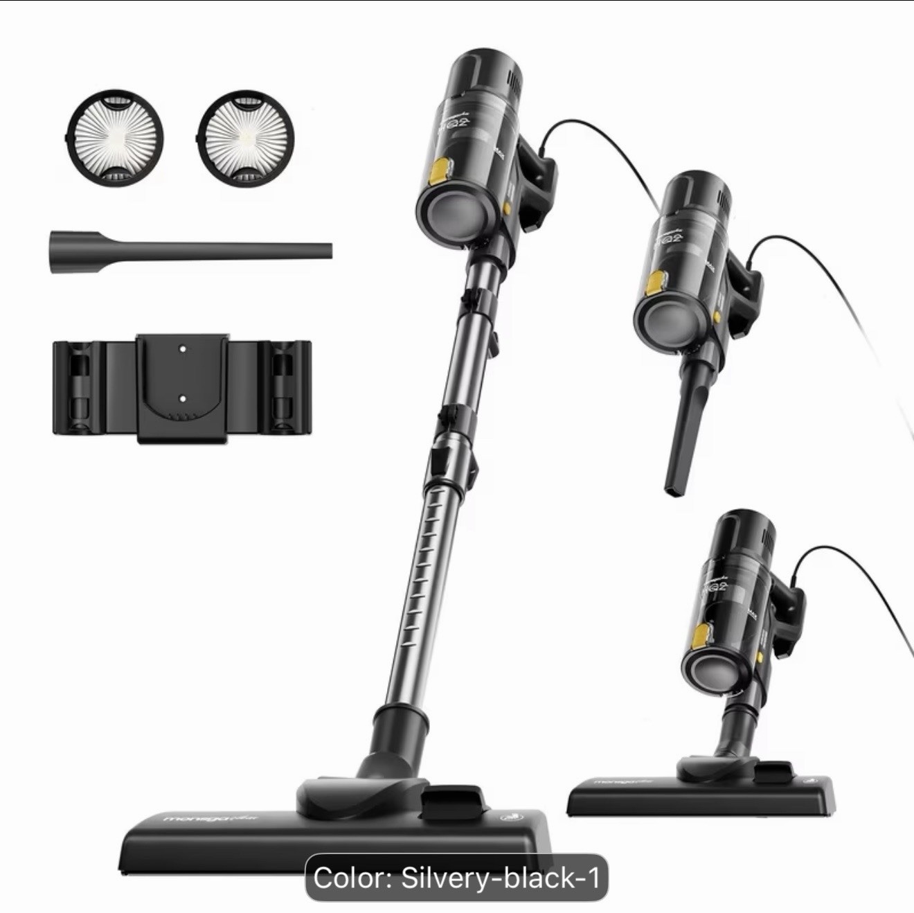 MONSGA 600W Corded Stick Vacuum Cleaner 45KPa Lightweight Pet Hair Black