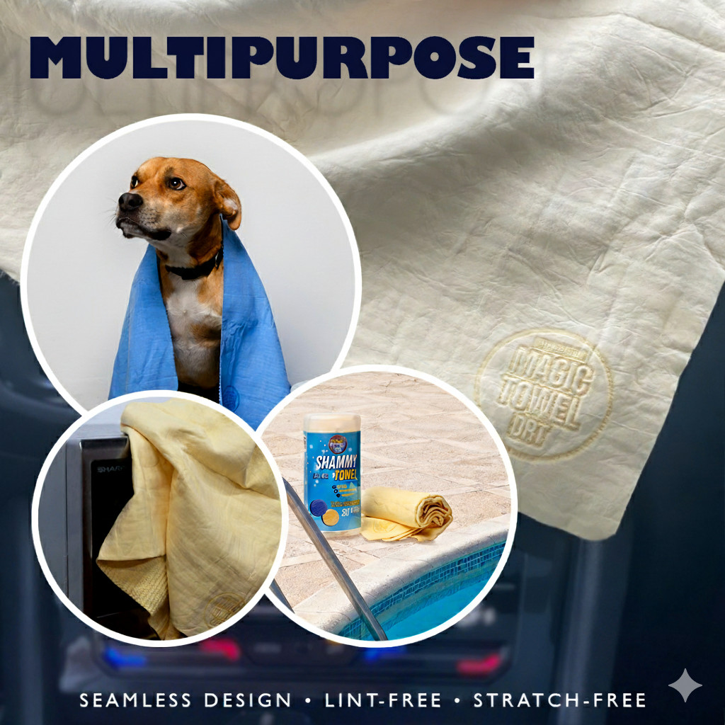 Chamois 34×25 Premium XL Shammy Towel for Car Absorbent Cloth Scratch-Free