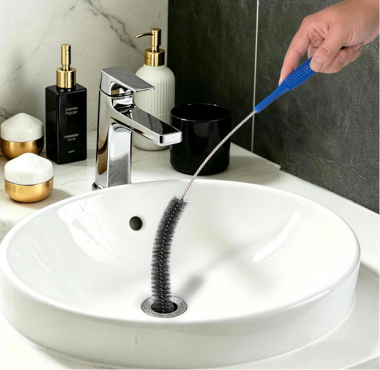 3PCS Drain Brush Set Refrigerator Coil Cleaning Brush Kitchen Sink Drain Cleaner