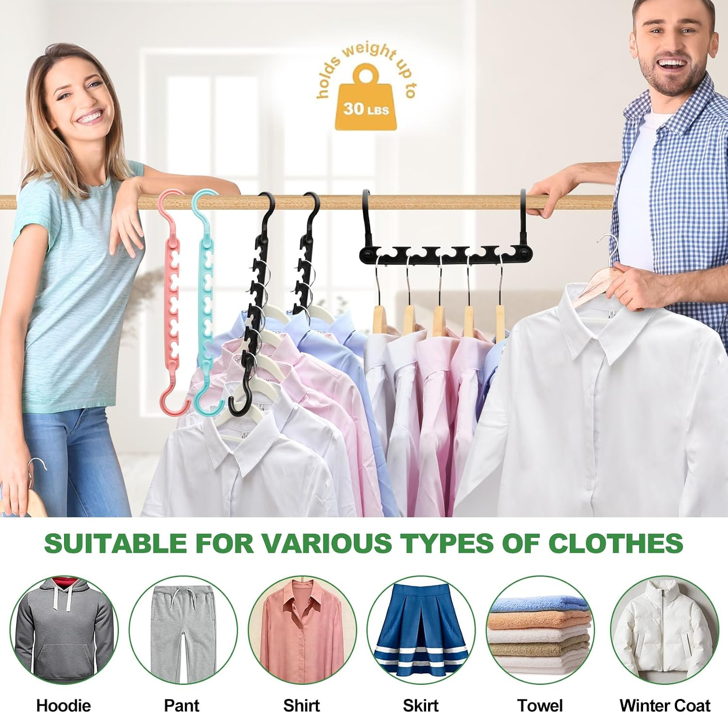 8 Pack Closet Organizer Hangers Cascading Space Saving Wardrobe Storage Hooks