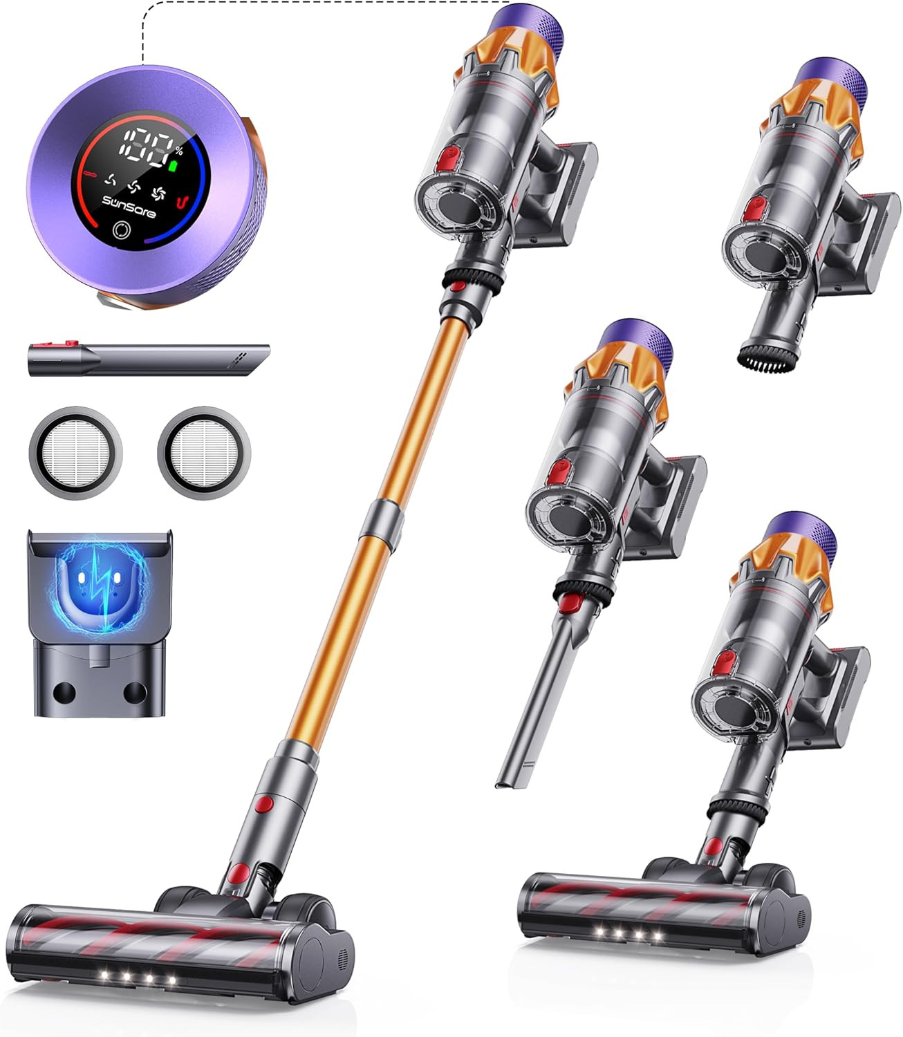Cordless Vacuum Cleaner, 600W 50KPA 65Mins Cordless Stick Vacuum Cleaner with To