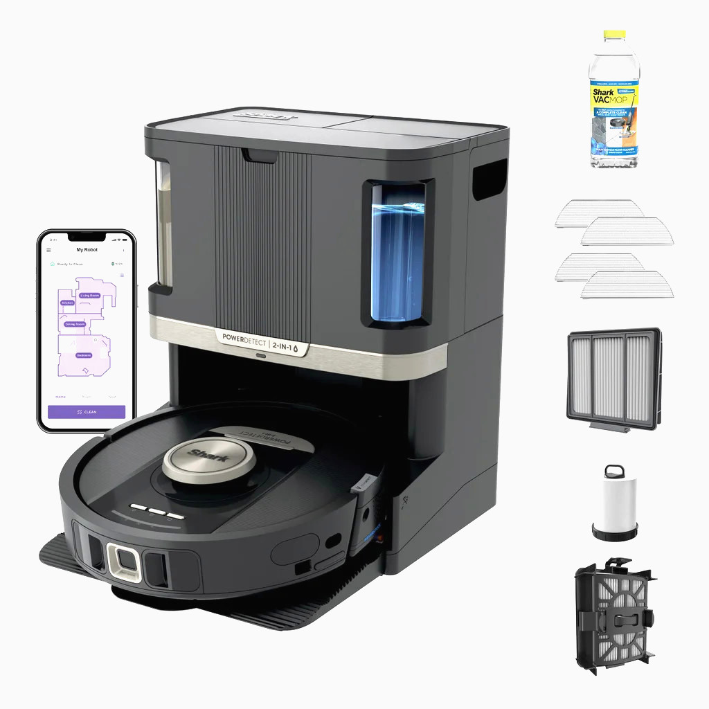 SHARK POWER DETECT 2IN1 ROBOT VACUUM MOP WITH NEVERTOUCH PRO BASE BLACK *NEW👋🏽