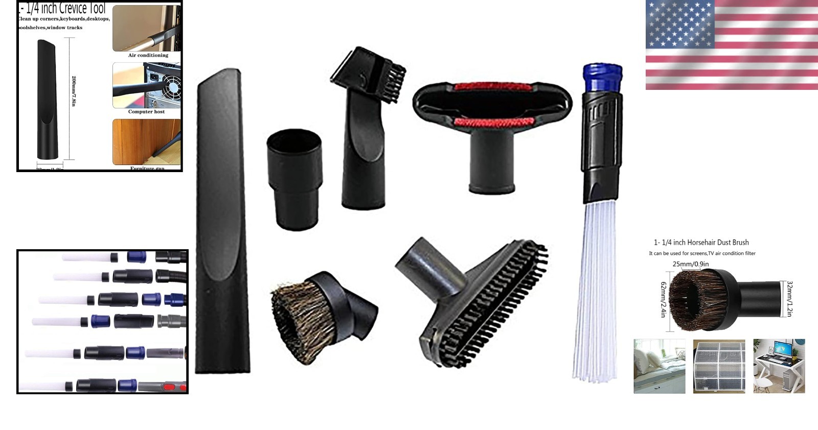 Comprehensive 1-1/4 Inch Vacuum Attachment Set – Clean Every Corner Effortlessly