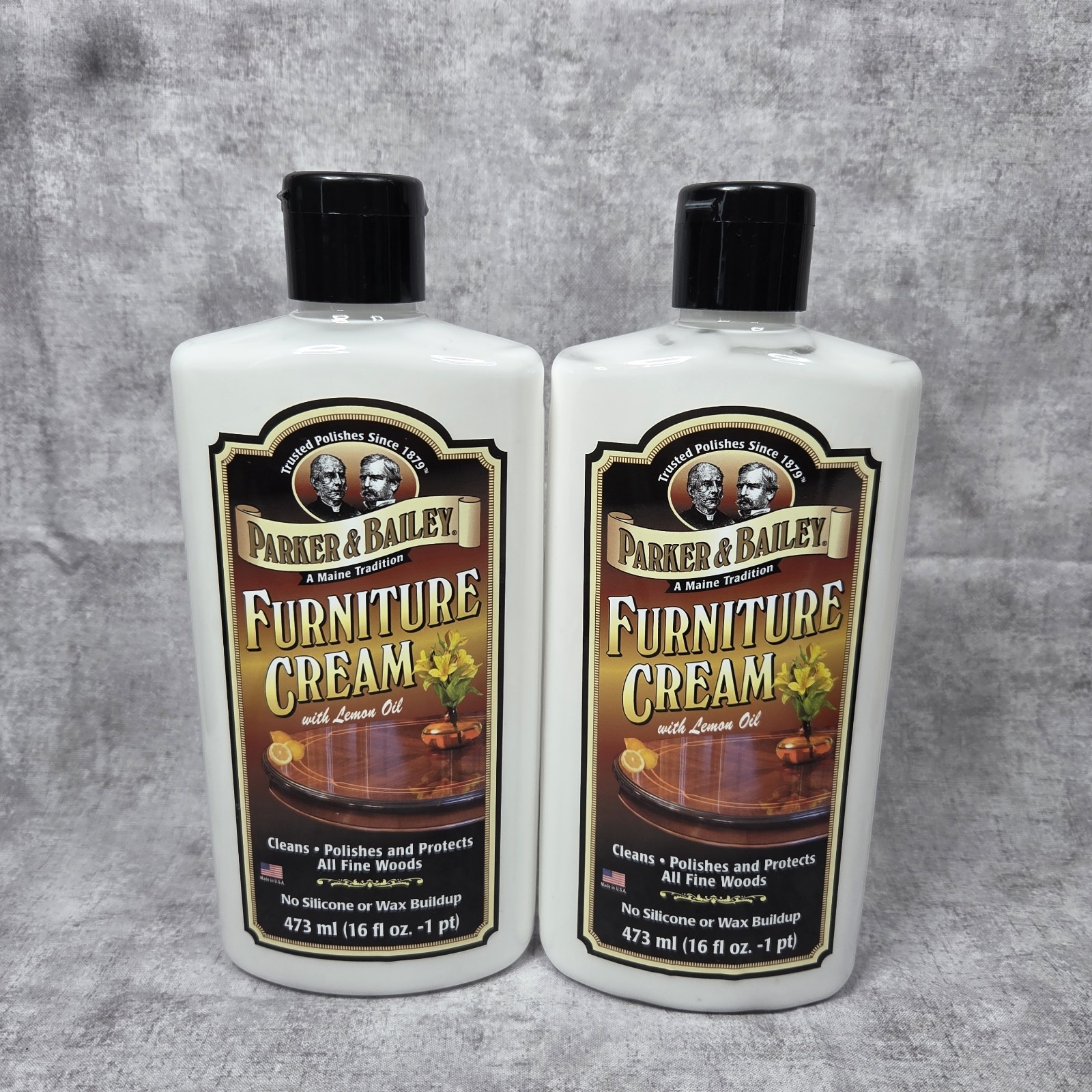 2 Pack Parker & Bailey Furniture Cream With Lemon Oil Cleans Polsihes Wood 16oz