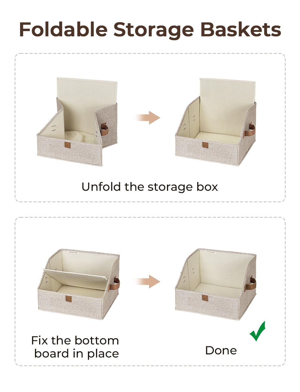 Closet Storage Bins, Trapezoid Organizer Box for Shelves, Fabric Clothes Bin,…