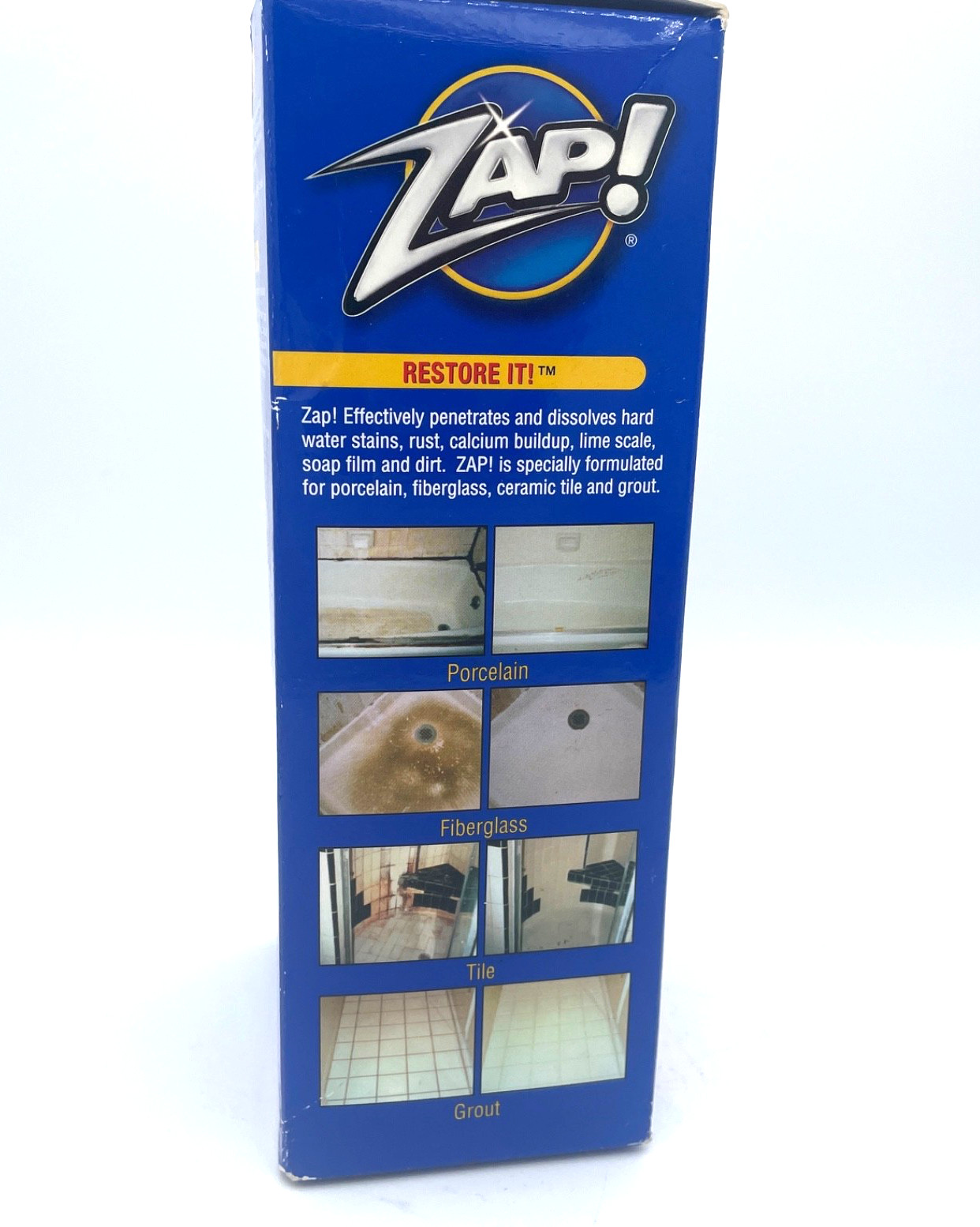 ZAP! ‎Professional Cleaner Porcelain Fiberglass Tile Restorer 12oz. NEW Sealed