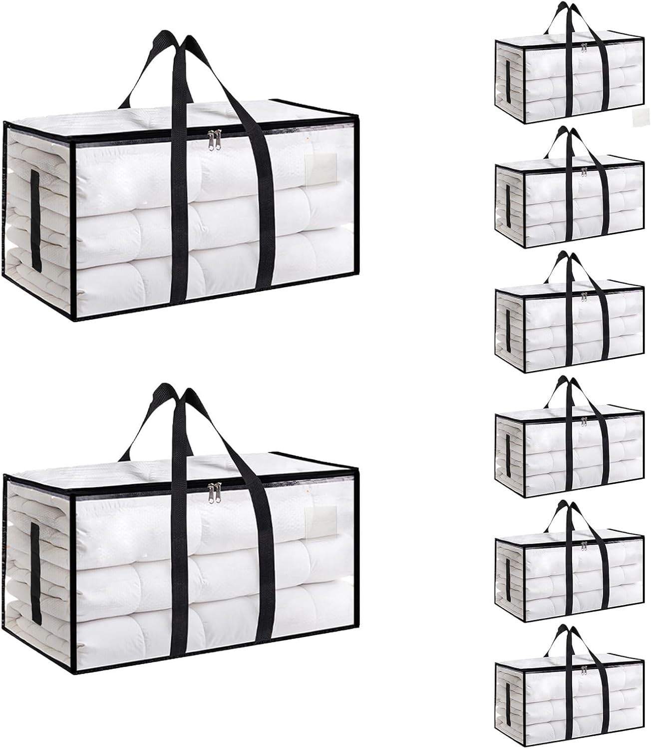8 Pack Large Heavy Duty Waterproof Moving Bags – 65lb Capacity Storage Solution