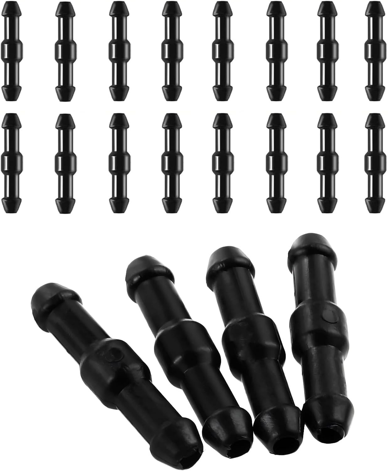20PCS Universal Windshield Washer Hose Connectors, 2-Way I-Type Wiper Black