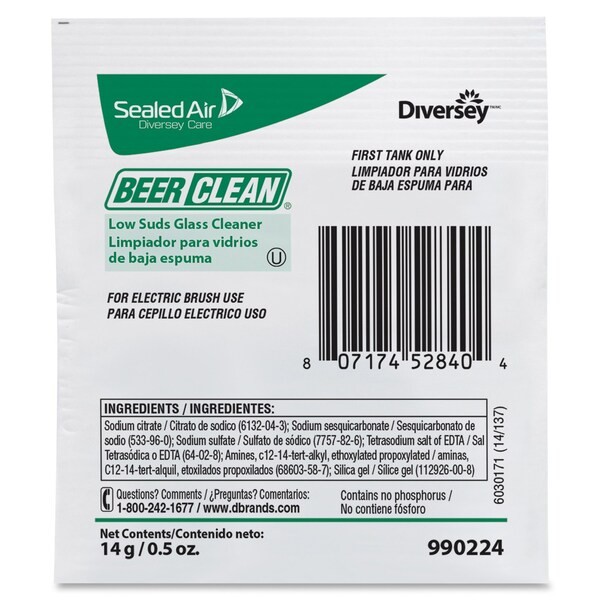 Beer Clean 990224 General Purpose Cleaners, Packet, 0.5 Oz, Odorless