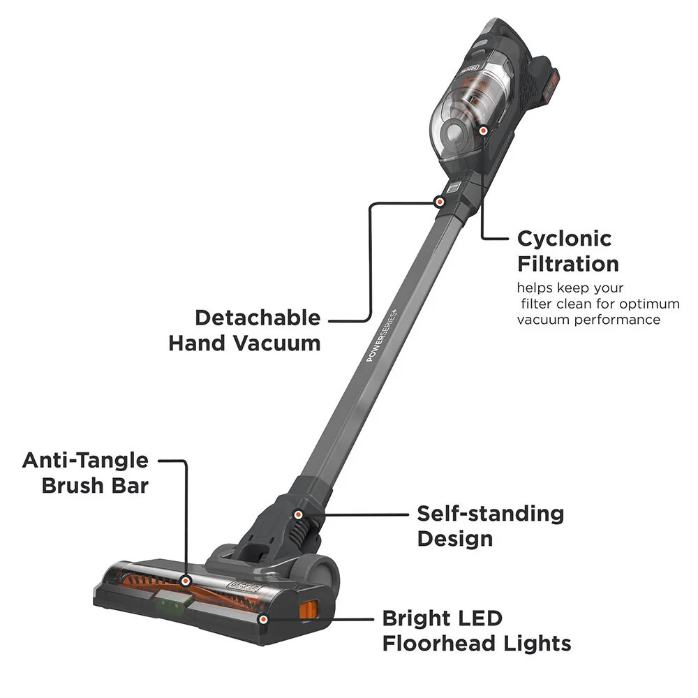BLACK+DECKER 20V MAX* Cordless Stick Vacuum with LED Floor Lights – BHFEA18D1