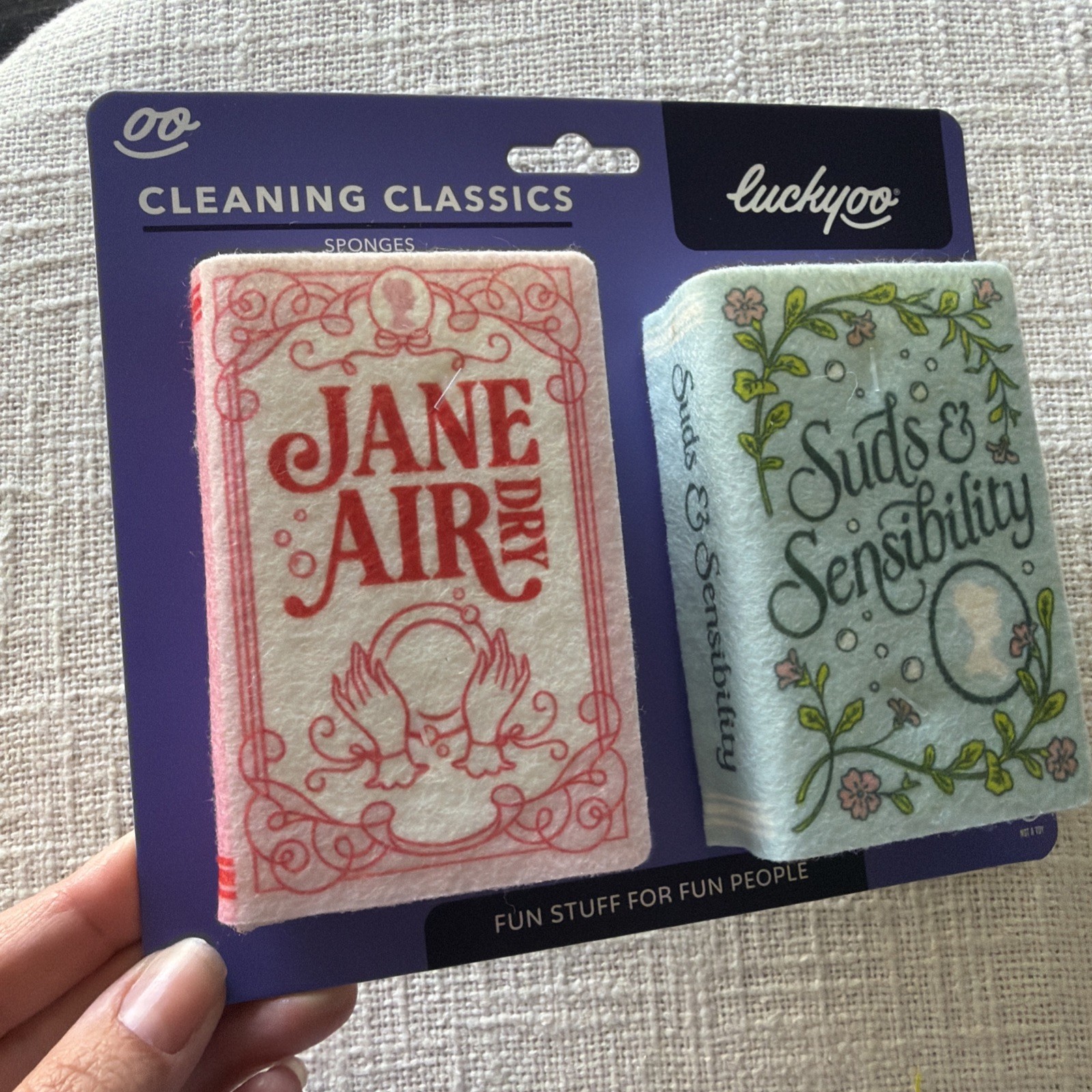 Cleaning Classics Sponges 2 Pcs ~ Austen Bronte Book Lover Fun Kitchen Home Gift