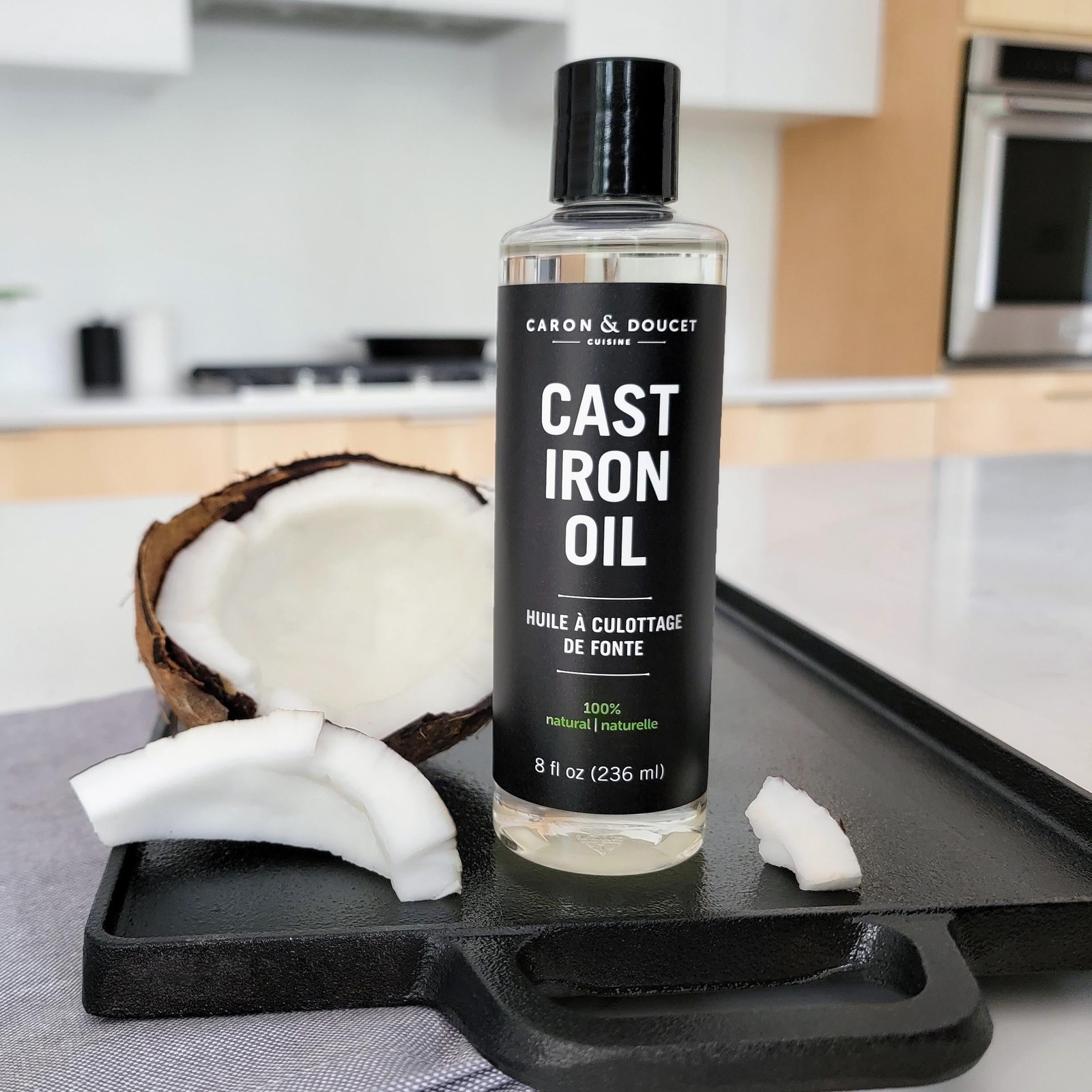 CARON & DOUCET – Cast Iron Seasoning & Cleaning 8 Fl Oz (Pack of 1), Clear