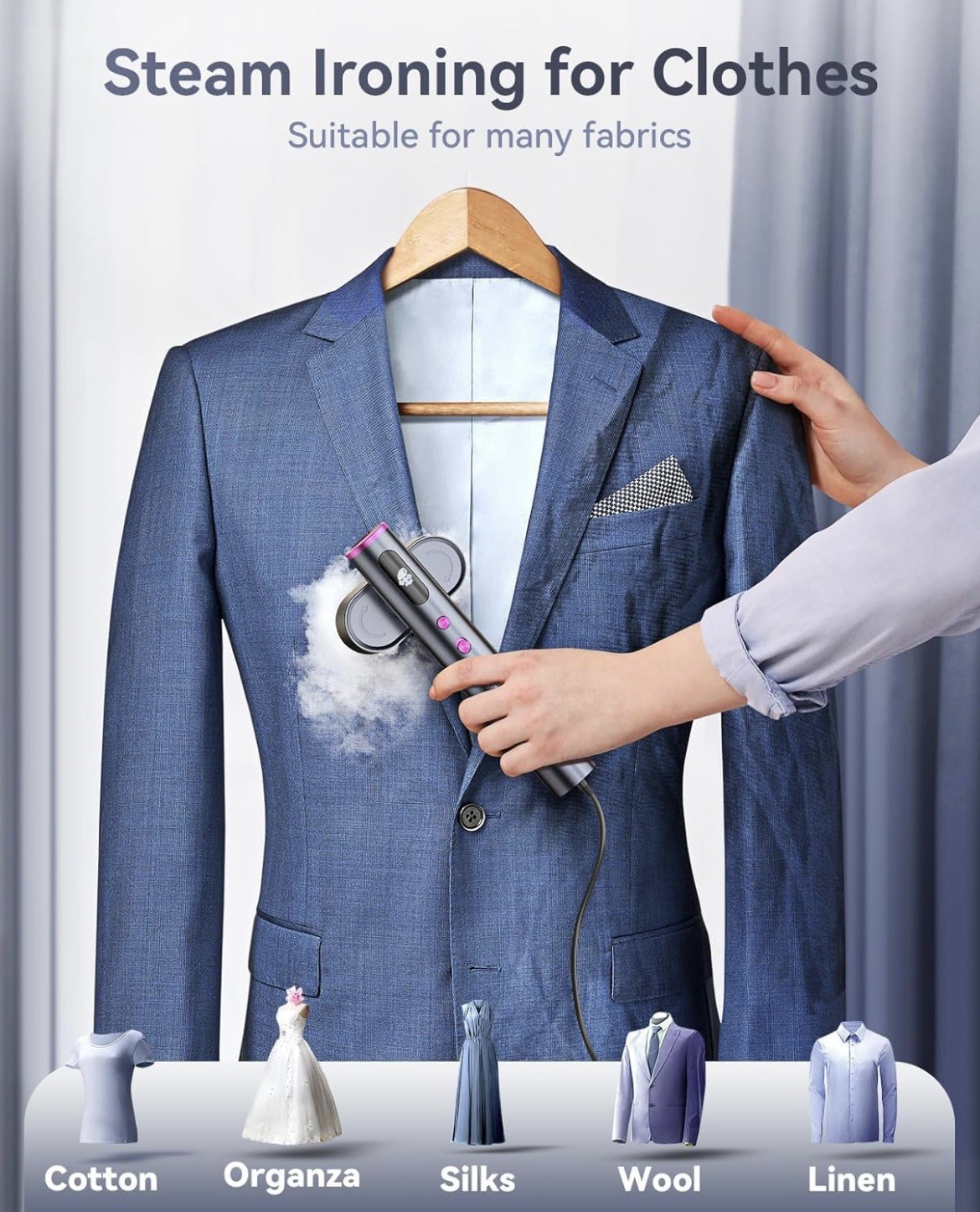 Jack & Rose 2-in-1 Travel Garment Steamer & Iron 100V-220V New (Box Damaged)