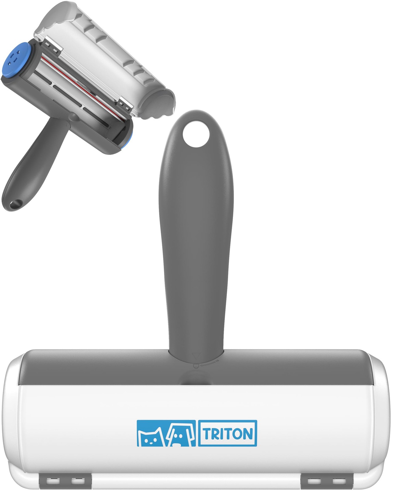 Triton Pet Hair Removal Tool w/Fur Trapping Compartment and Large, Gray/White