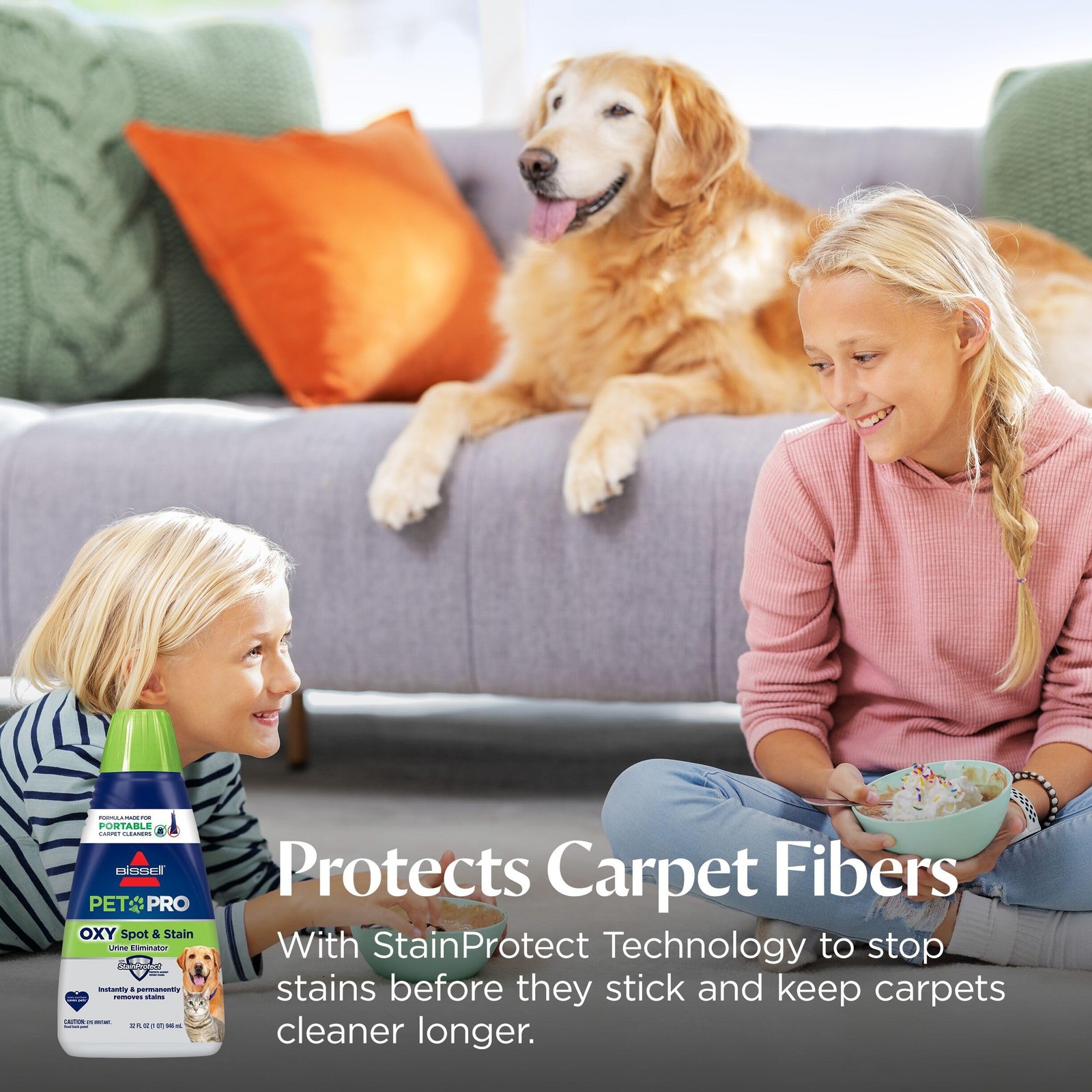 Bissell PET PRO OXY Spot & Stain Formula for Portable Carpet Cleaners, 32 Oz., 2