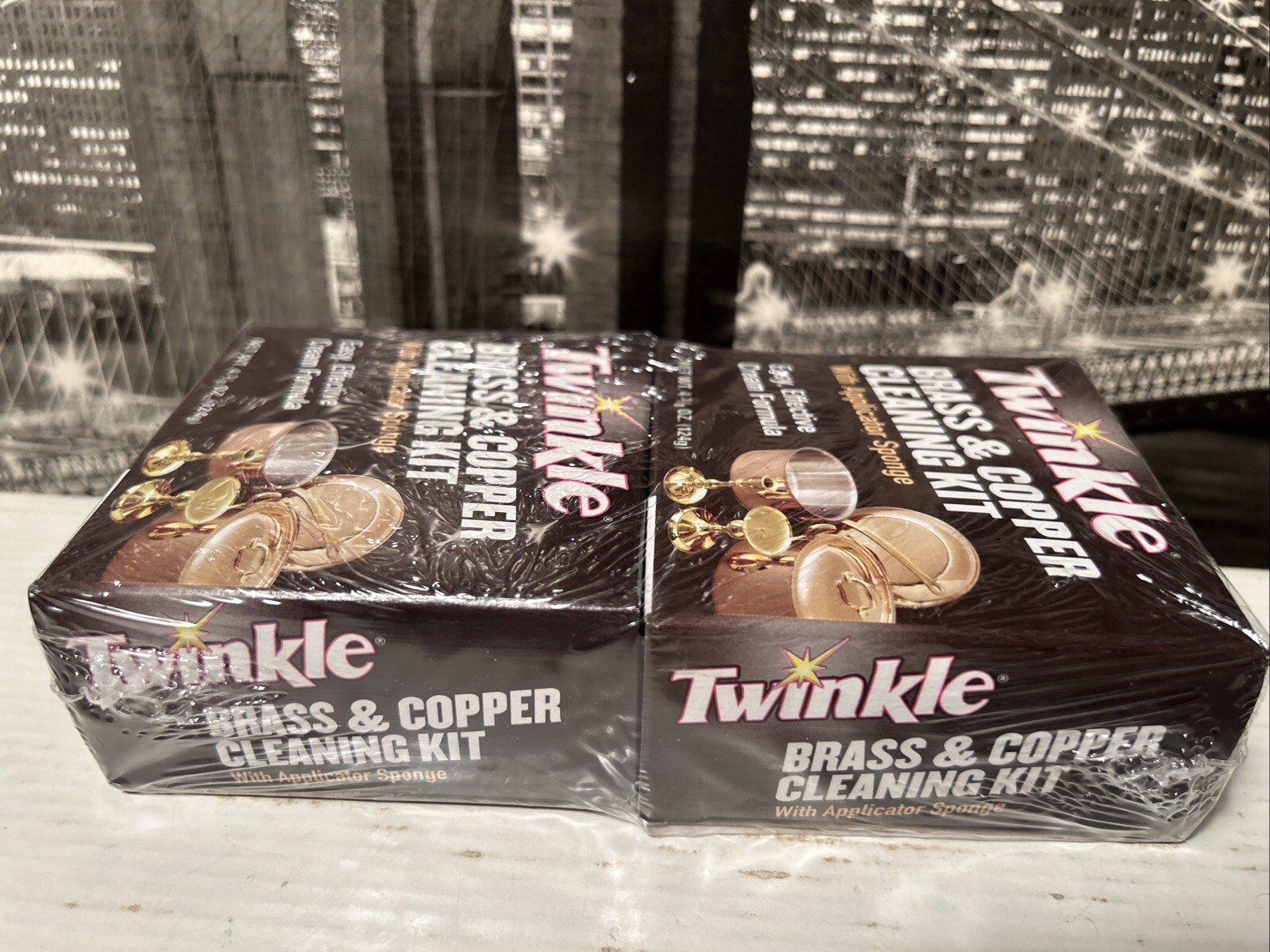 Malco Twinkle Brass and Copper Cleaning Kit 4.38 oz Polish Cream Sponge, 2 Pack