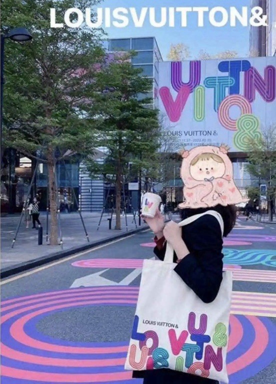 Louis Vuitton Reusable Foldable Canvas Shopping Bag Multicolor All-Over Pattern