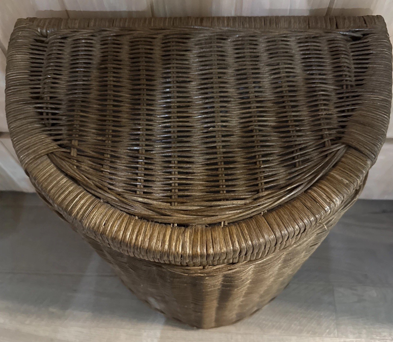 Boho Wicker Laundry Hamper w/ Lid Removable Cotton Liner Rattan Basket Natural