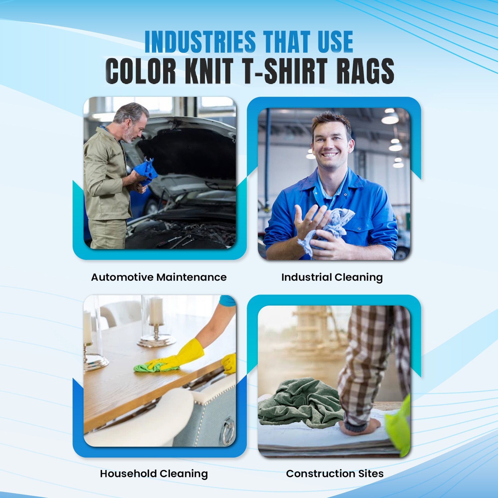 Recycled Color Knit Rags – Shop Bulk Cotton Wipers for Multipurpose Use – Box