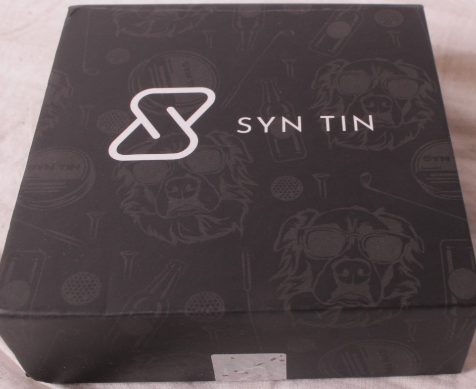 New in box – Syn Tin pouch storage container – black metal